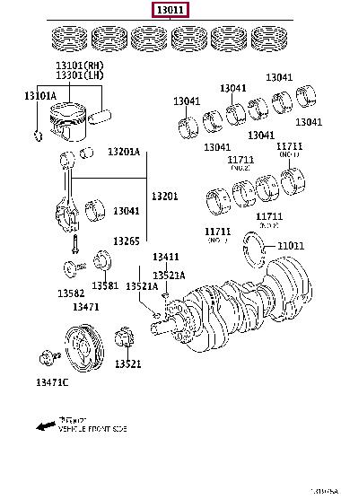 1301131260 Toyota Кольца поршневые