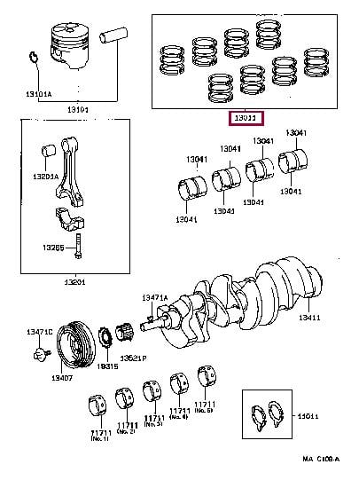 1301150060 Toyota Кольца поршневые