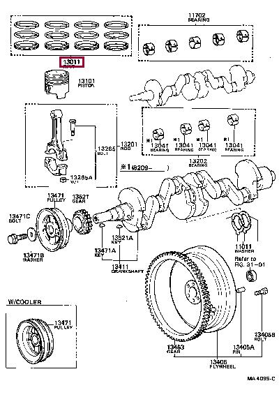1301388222 Toyota Кольца поршневые