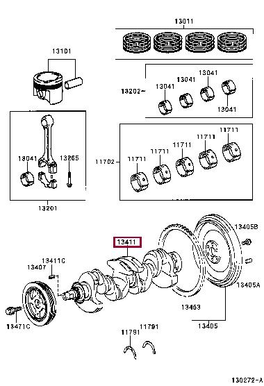 1340121020 Toyota Коленчатый вал