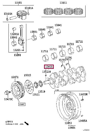 1340137031 Toyota Колінчатий вал