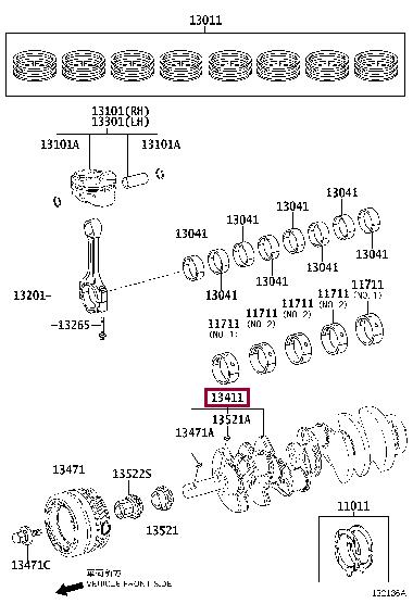 1340138040 Toyota Коленчатый вал