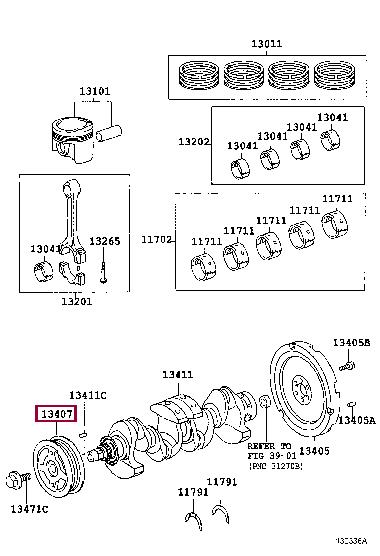 1340721040 Toyota Шкив коленчатого вала