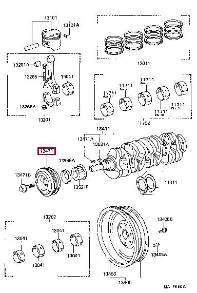 1340803020 Toyota Шкив коленчатого вала