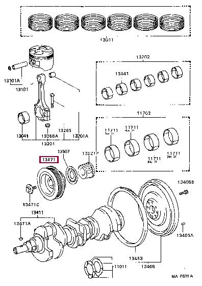 1340862030 Toyota Шкив коленчатого вала