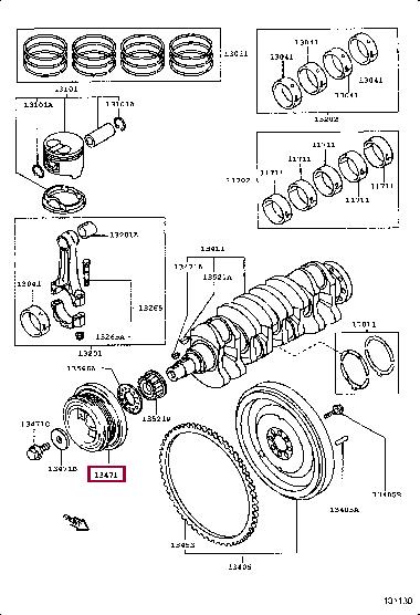 1340864130 Toyota Шкив коленчатого вала