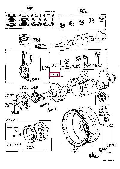 1341128901 Toyota Колінчатий вал