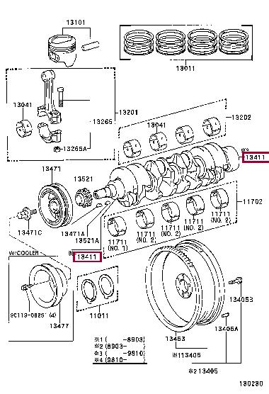 1341172900 Toyota Колінчатий вал