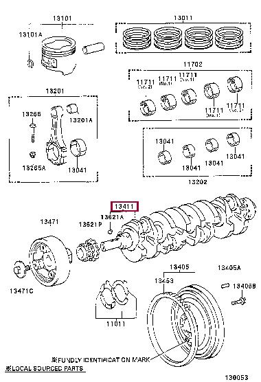 1341175900 Toyota Колінчатий вал
