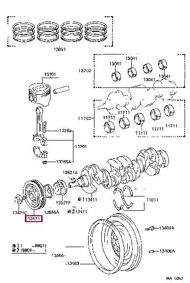 1347011010 Toyota Шкив коленчатого вала