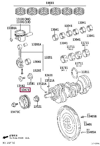 1347031040 Toyota Шкив коленчатого вала