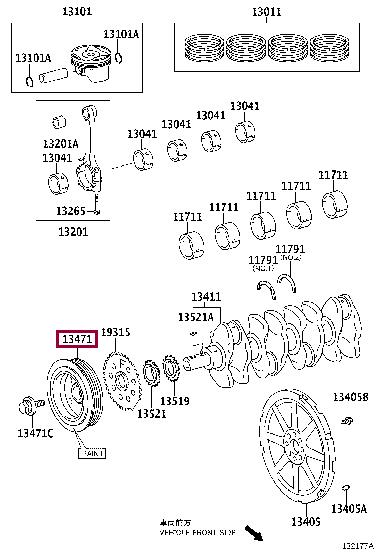 1347037060 Toyota Шкив коленчатого вала