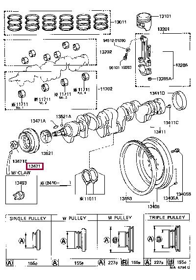 1347061010 Toyota Шкив коленчатого вала