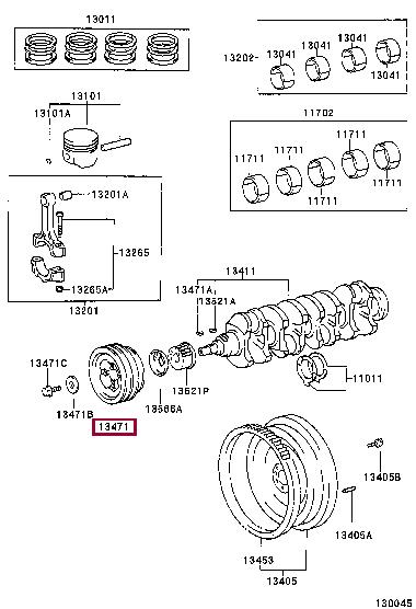1347064010 Toyota Шкив коленчатого вала