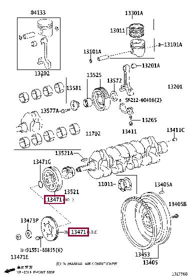 13470E0560 Toyota Шкив коленчатого вала