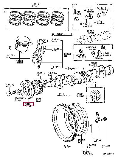 1347113010 Toyota Шкив коленчатого вала