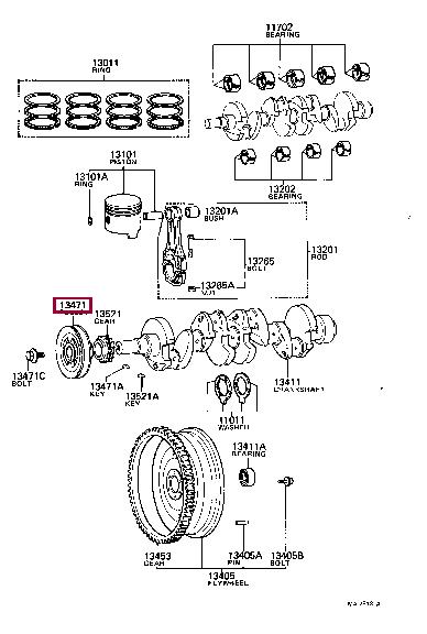 1347134013 Toyota Шкив коленчатого вала