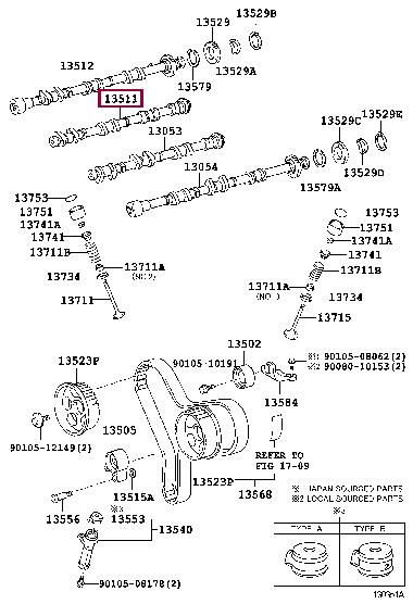 Toyota 13501-0A020 Вал распределительный 135010A020: Отличная цена - Купить в Украине на EXIST.UA! 135010A020 Toyota Вал распределительный