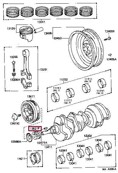 1352165011 Toyota Шкив коленчатого вала
