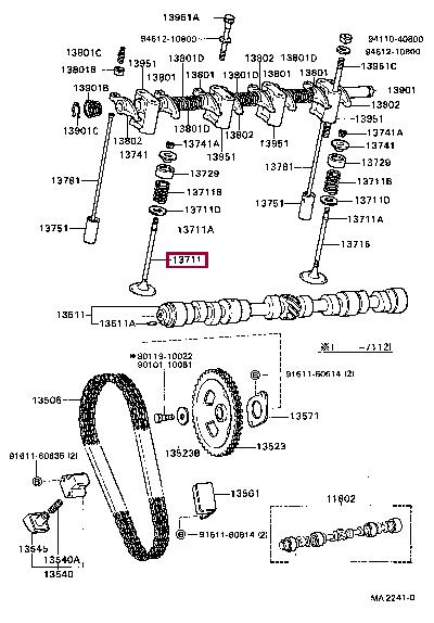 1371122010 Toyota Клапан впускной