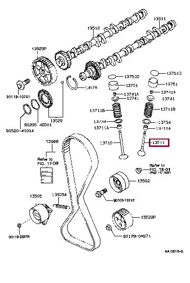 1371170050 Toyota Клапан впускной