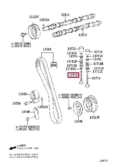 137150L010 Toyota Клапан выпускной