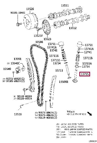 137150Q020 Toyota Клапан выпускной