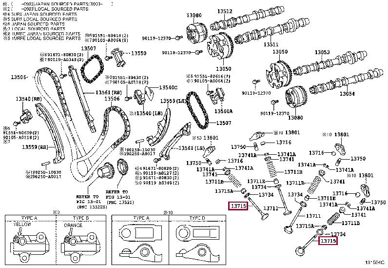 137150S020 Toyota Клапан выпускной
