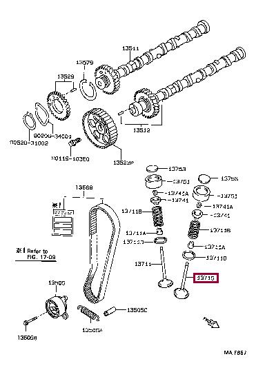 1371515050 Toyota Клапан выпускной