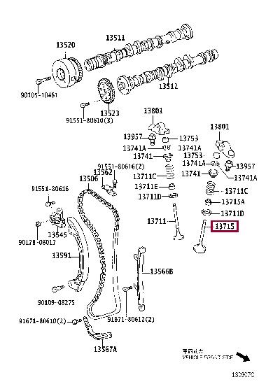 1371523040 Toyota Клапан выпускной