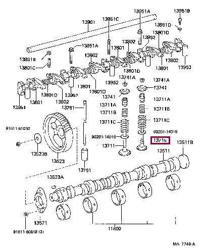 1371556040 Toyota Клапан выпускной