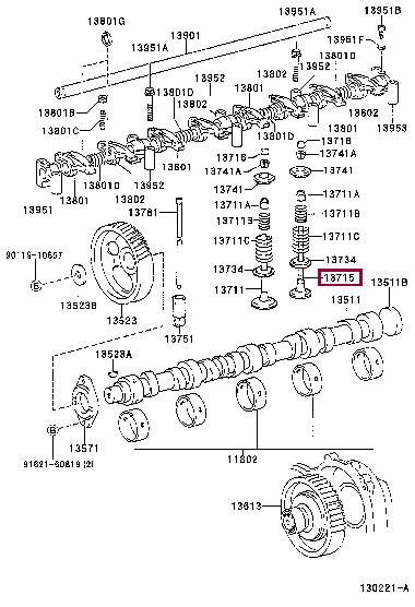 1371558041 Toyota Клапан випускний