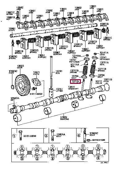 1371561020 Toyota Клапан выпускной