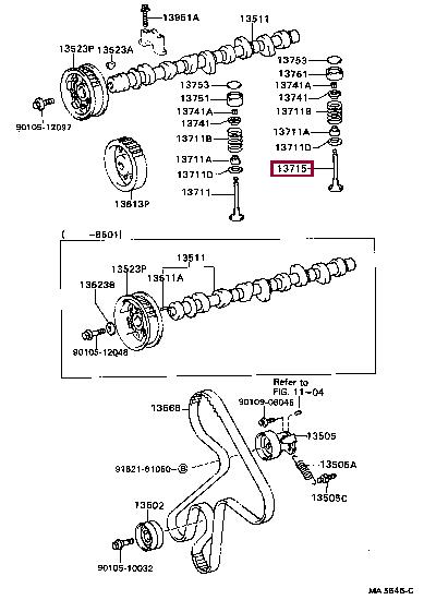 1371564023 Toyota Клапан выпускной