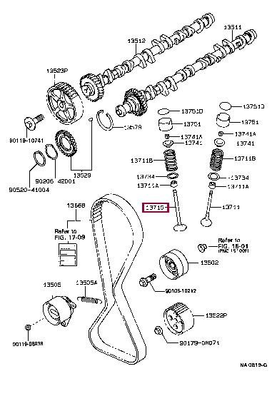 1371570050 Toyota Клапан выпускной