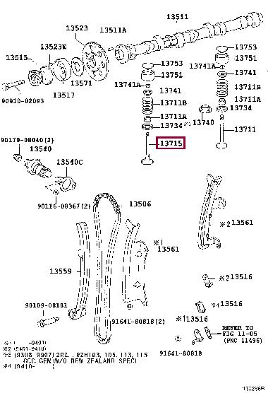 1371575030 Toyota Клапан выпускной
