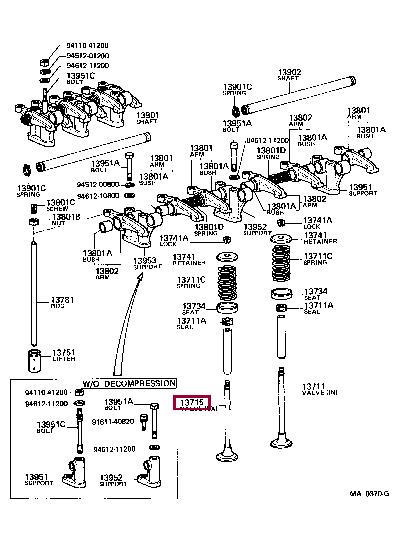 1371577011 Toyota Клапан выпускной