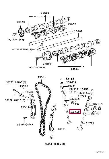 1371588602 Toyota Клапан выпускной