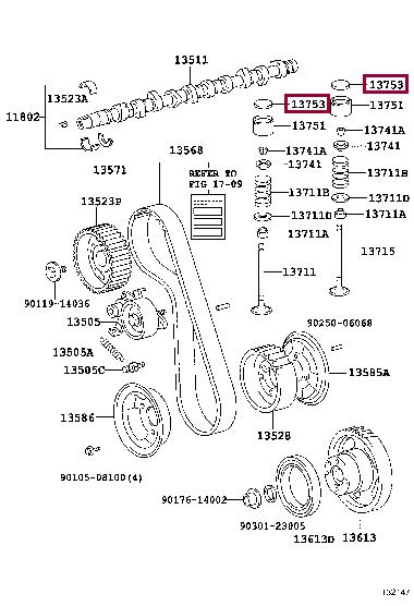 1375317090 Toyota Шайба клапана, регулировочная