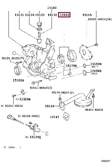1510346090 Toyota Шестерні насоса масляного