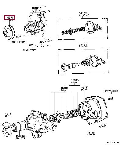 1637124050 Toyota Шкив коленчатого вала