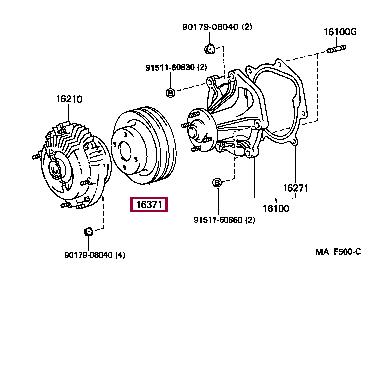 1637166020 Toyota Шкив коленчатого вала