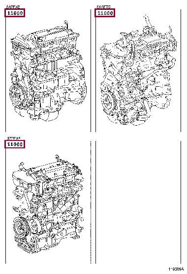 1900036430 Toyota Блок циліндрів