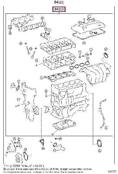 041120T011 Toyota Прокладки ГБЦ, комплект