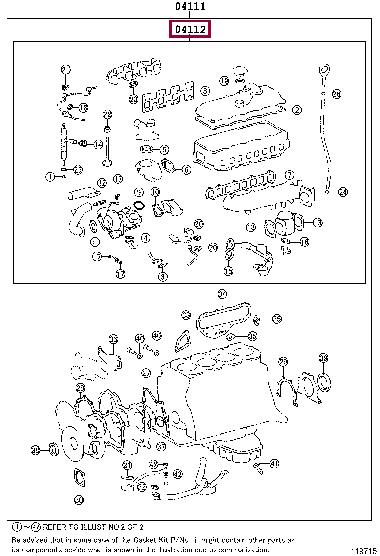 0411258150 Toyota Прокладки ГБЦ, комплект