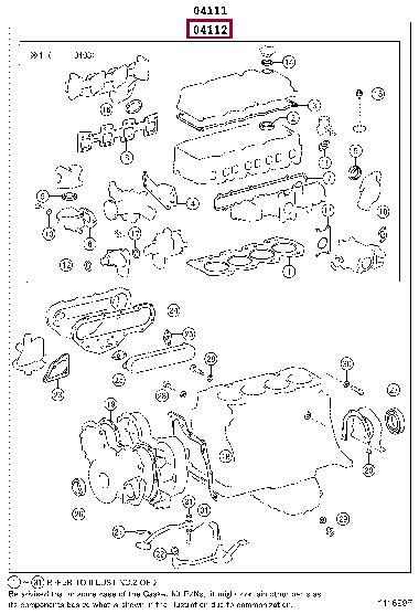 0411258270 Toyota Прокладки ГБЦ, комплект