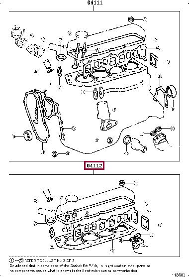 0411273026 Toyota Прокладки ГБЦ, комплект