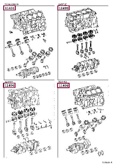 1140039085 Toyota Блок цилиндров