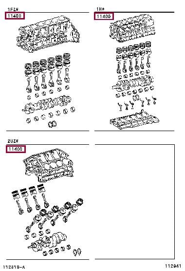 1140050130 Toyota Блок цилиндров