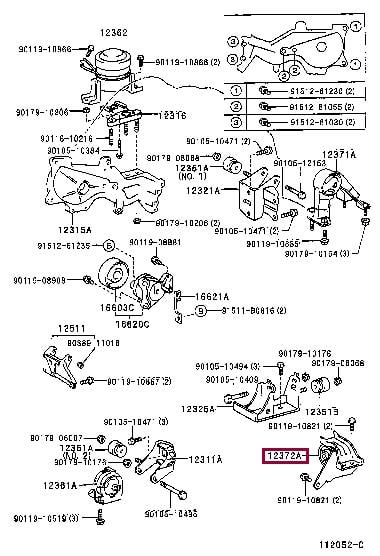 1237227040 Toyota Подушка двигателя